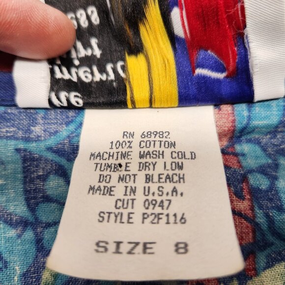 American Shirt Dress size 8, 60's Cotton Dress, buttons to waist, vtg housewife - Picture 9 of 12